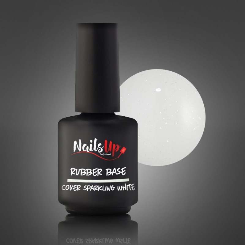 Rubber Base Nailsup - Cover Sparkling White 13 ml Rubber Base Nailsup - Cover Sparkling White 13 ml