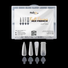 Dual Tips MIX Full FRENCH NailsUp 192 Stk, 96 French Stickers