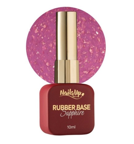 Rubber base NailsUp Sapphire Flakes 9 10ml