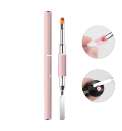 Pensula dubla polygel NailsUp Pink