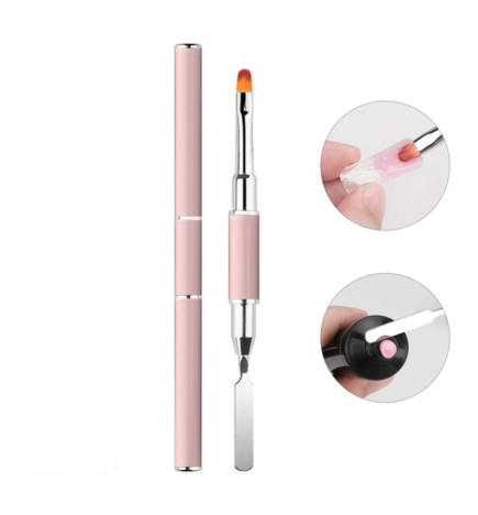 Pensula dubla polygel NailsUp Pink
