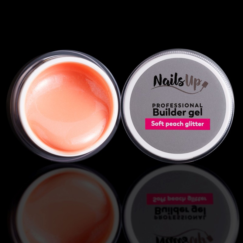 Builder Gel Nailsup Soft Peach Glitter 15g
