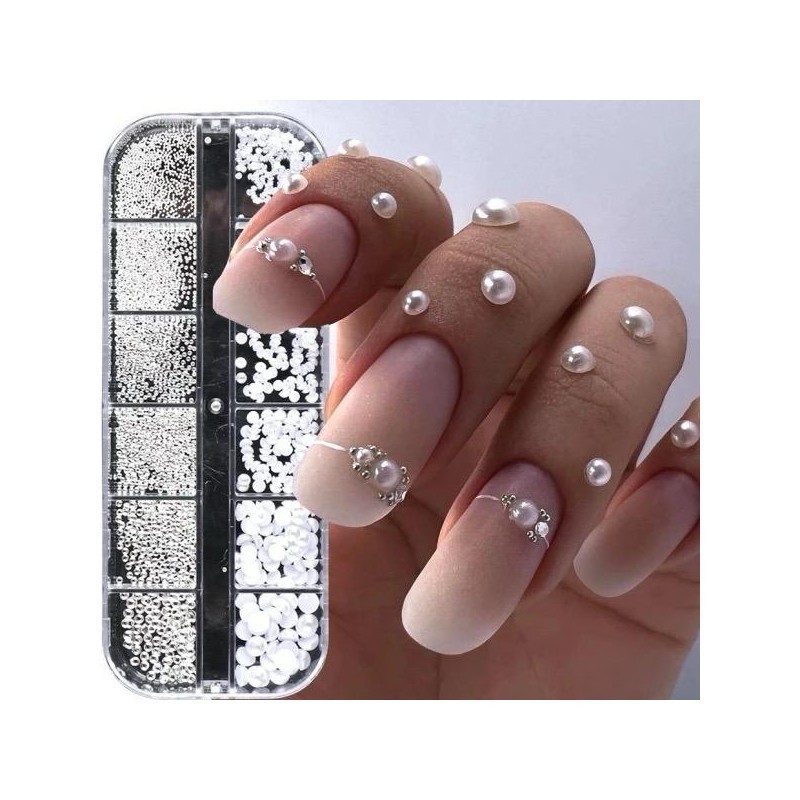 Nailart Dekoration – Silberne Perlen und Caviar Nailart Dekoration – Silberne Perlen und Caviar