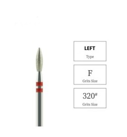 Fräseraufsatz NailsUp Flamme für Nagelhaut Rot Links 2,3 mm Diamantschneider